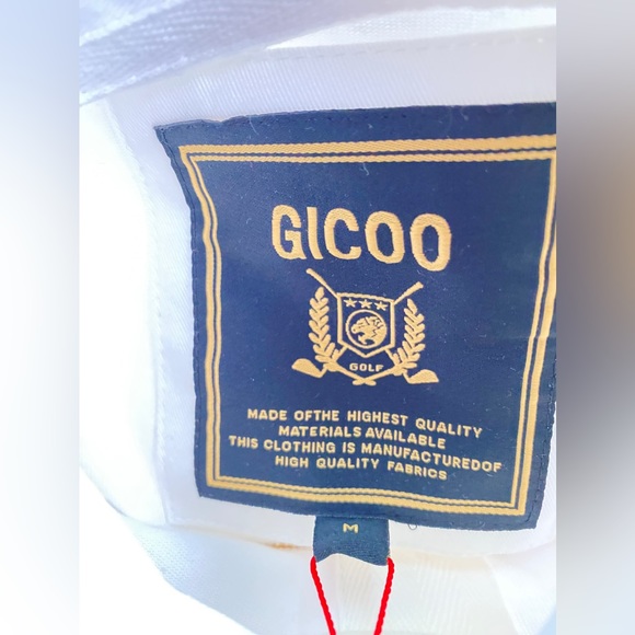 Gicoo Cream White cotton golf polo shirt Long sleeve Women's M Free shoulder New - Picture 14 of 17